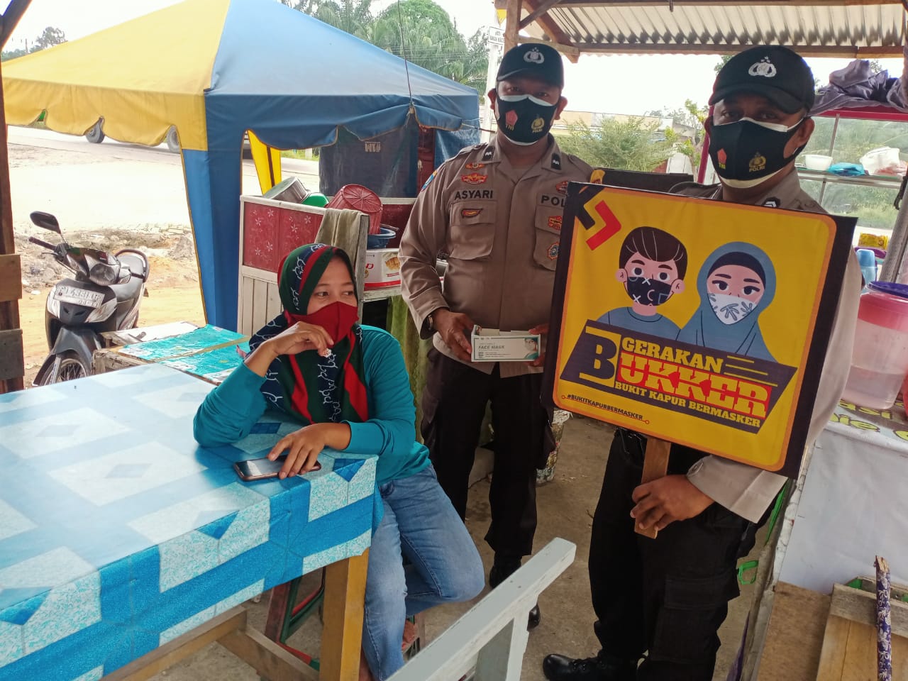 Polsek Bukit Kapur Polres Dumai Ciptakan Gerakan Bukit Kapur Bermasker