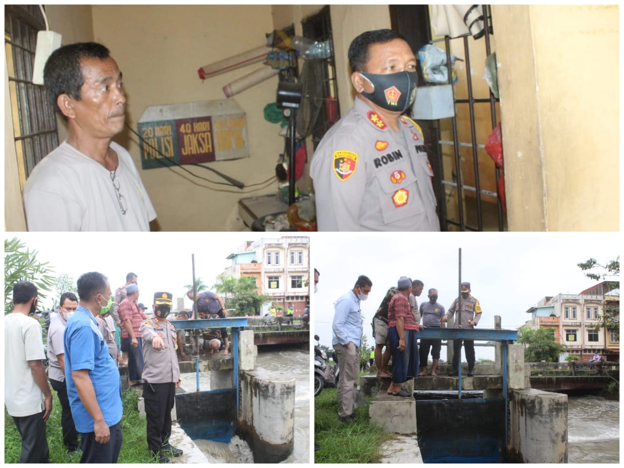 Kapolres Sergai Cek Ruang Tahanan Polsek Perbaungan Banjir