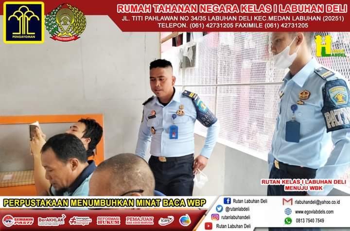 WBP Rutan Kelas 1 Labuhan Deli Antusias Memanfaatkan Layanan Baca Di Perpustakaan 