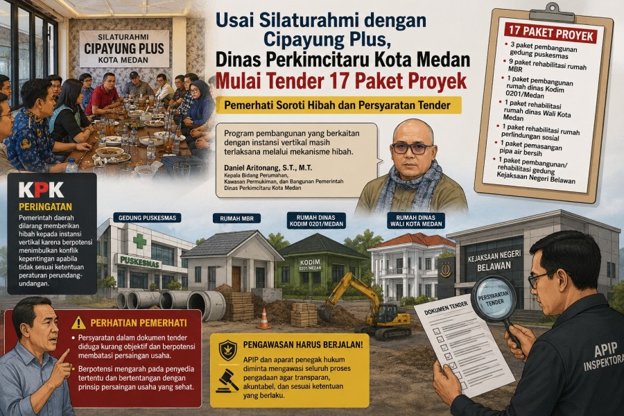 Usai Silaturahmi dengan Cipayung Plus, Dinas Perkimcitaru Kota Medan Mulai Tender 17 Paket Proyek, Pemerhati Soroti Hibah dan Persyaratan Tender