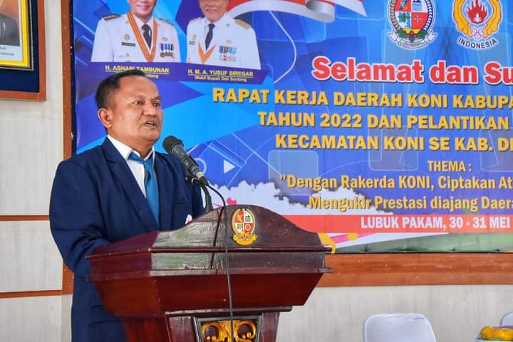 Sekda Hadiri dan Buka Rakerda KONI Deli Serdang