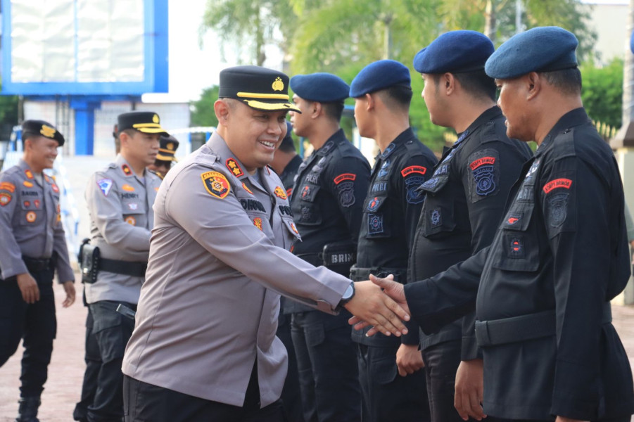 Polres Dumai MengelarApel Pelepasan Satuan Brimob Polda Riau