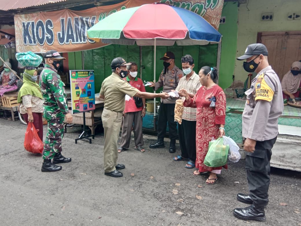 Pasar Jamu Nguter Prioritas Himbauan 5M dari Satgas Covid-19