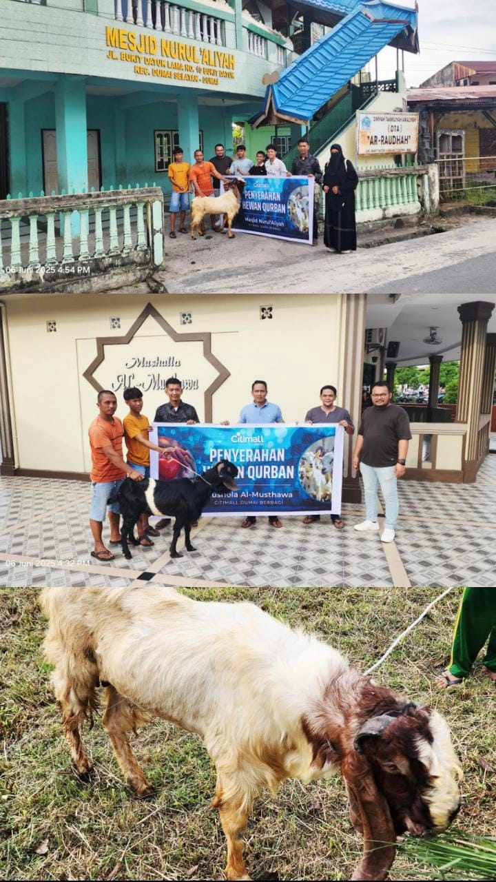 Rayakan Idul Adha Citimall Dumai Bagikan  Hewan Qurban Untuk Masyarakat Sekitar