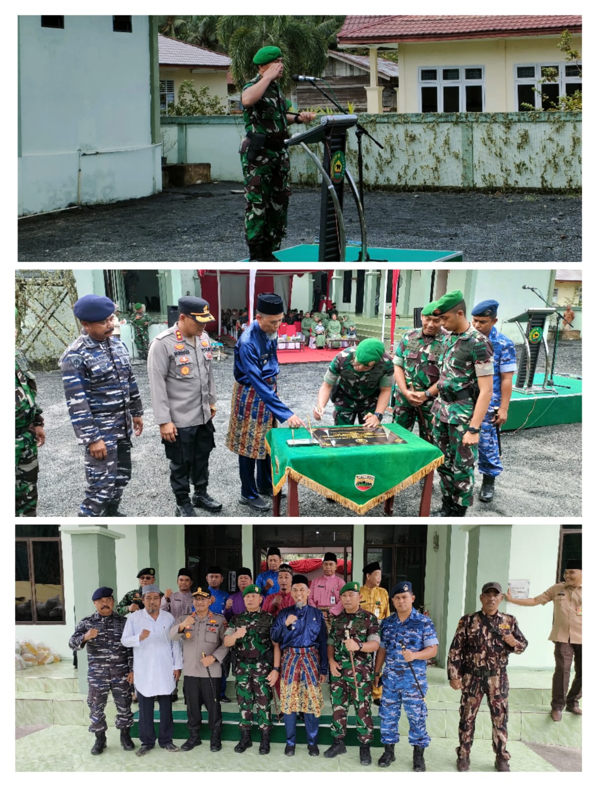 Danrem 031/Wira Bima Brigjen Parlindungan Hutagalung Resmikan Bangunan Makoramil 03/Sungai Sembilan