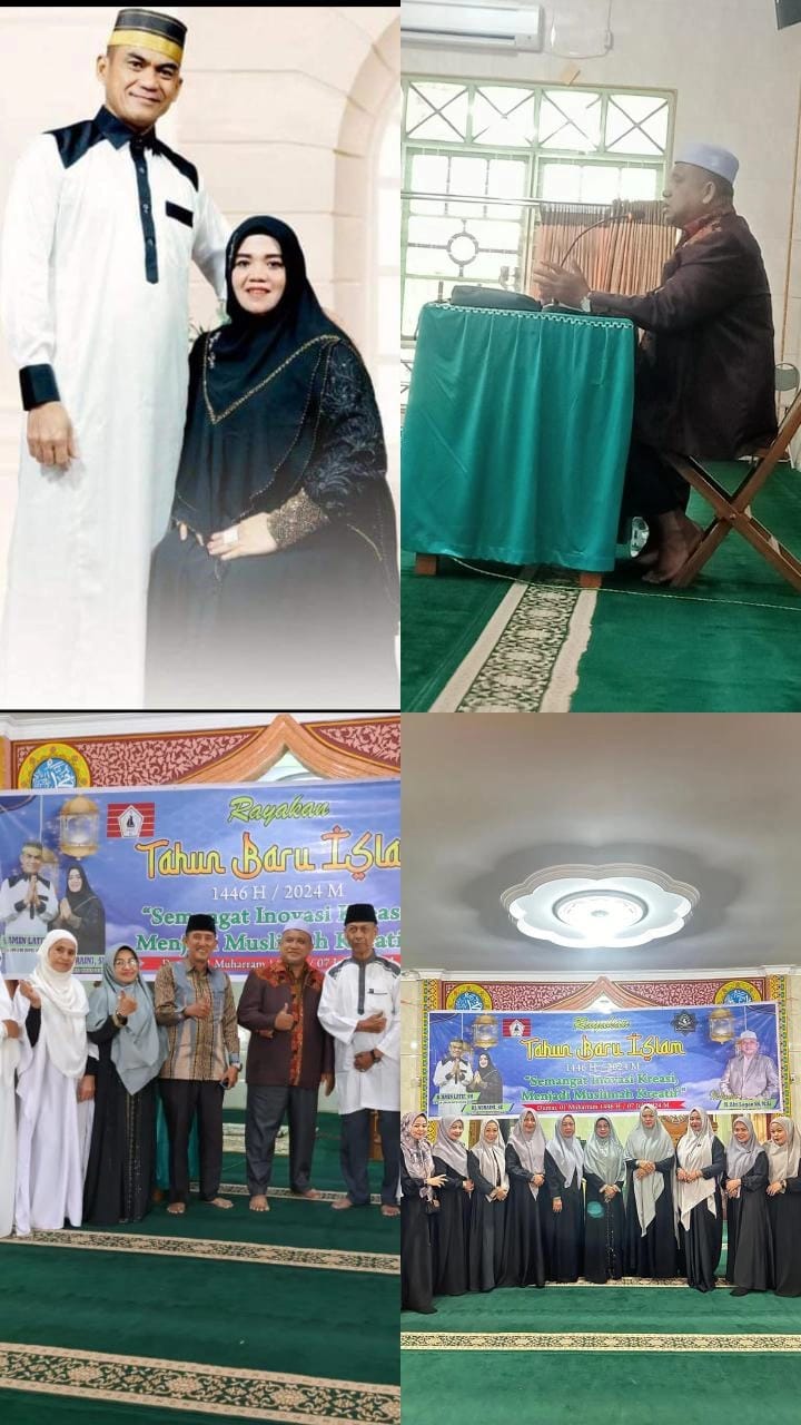 Ketua BPD KKSS Kota Dumai, H. Amin Latif dan Hj.Nur'aini Sambut Tahun Baru I Muharram di Mesjid