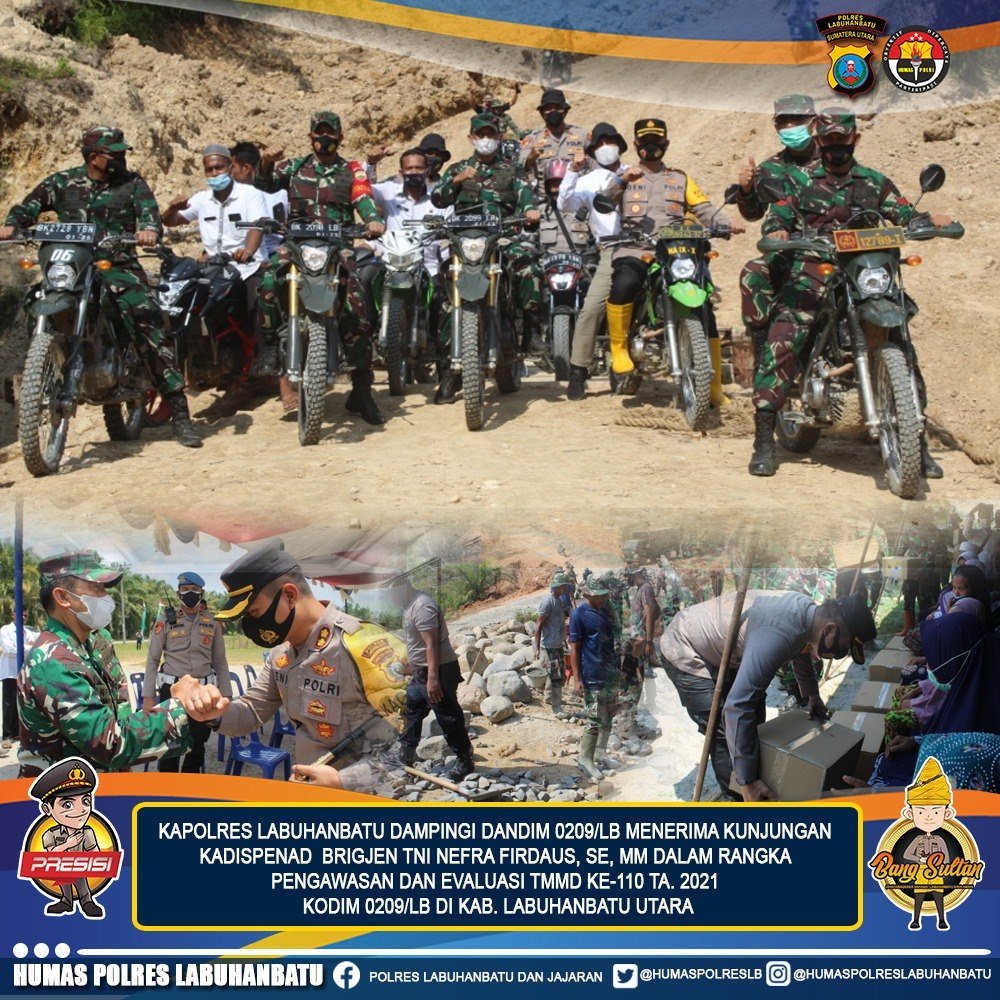 Kapolres Labuhanbatu dampingi Dandim 0209/LB menyambut kedatangan Kadispenad