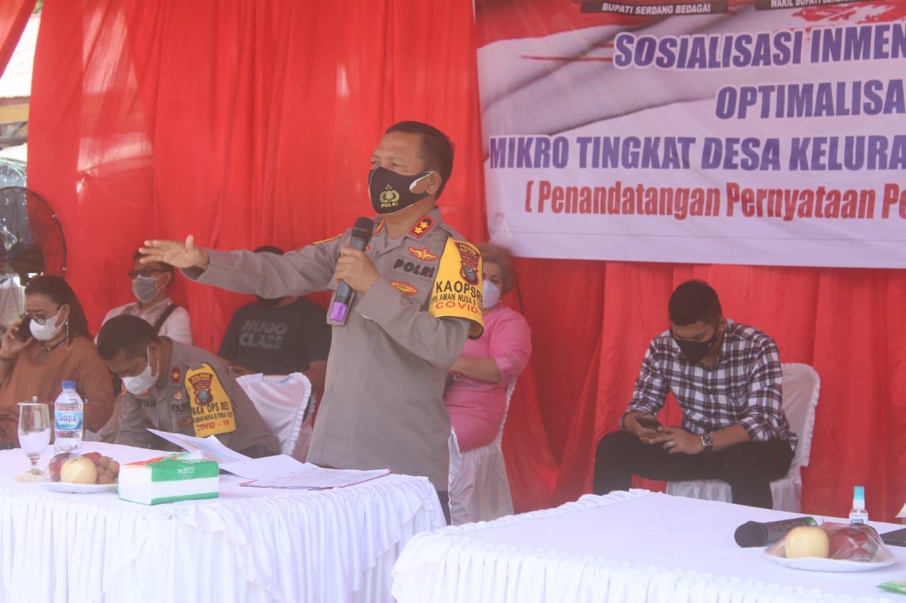 Kapolres Sergai Tegaskan Semua Kades dan Pelaku Usaha Patuhi Prokes 