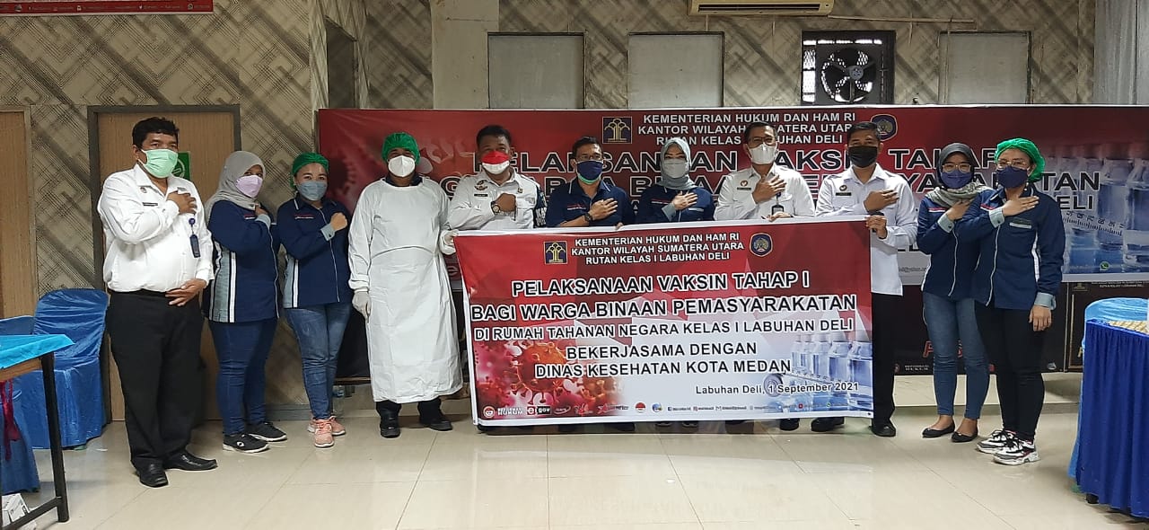 Rutan Kls l Labuhan Deli Lakukan Vaksinasi Tahap l Kepada 440 Orang WBP