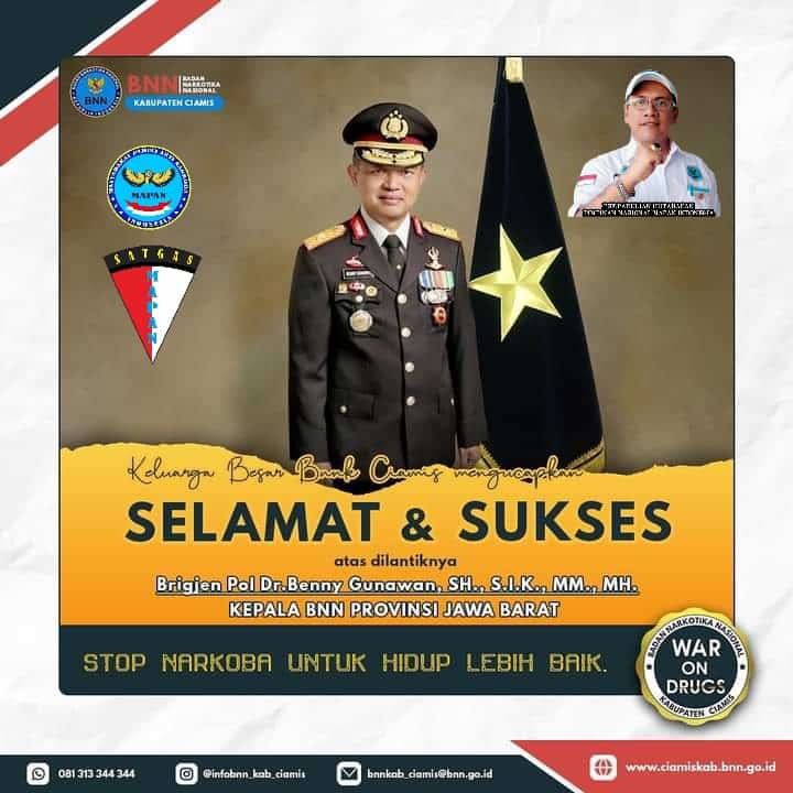 Ketum MAPAN: Selamat dan Sukses Atas Dilantiknya Brigjen Pol Deny Gunawan Sebagai Ka.BNN Prop.Jabar