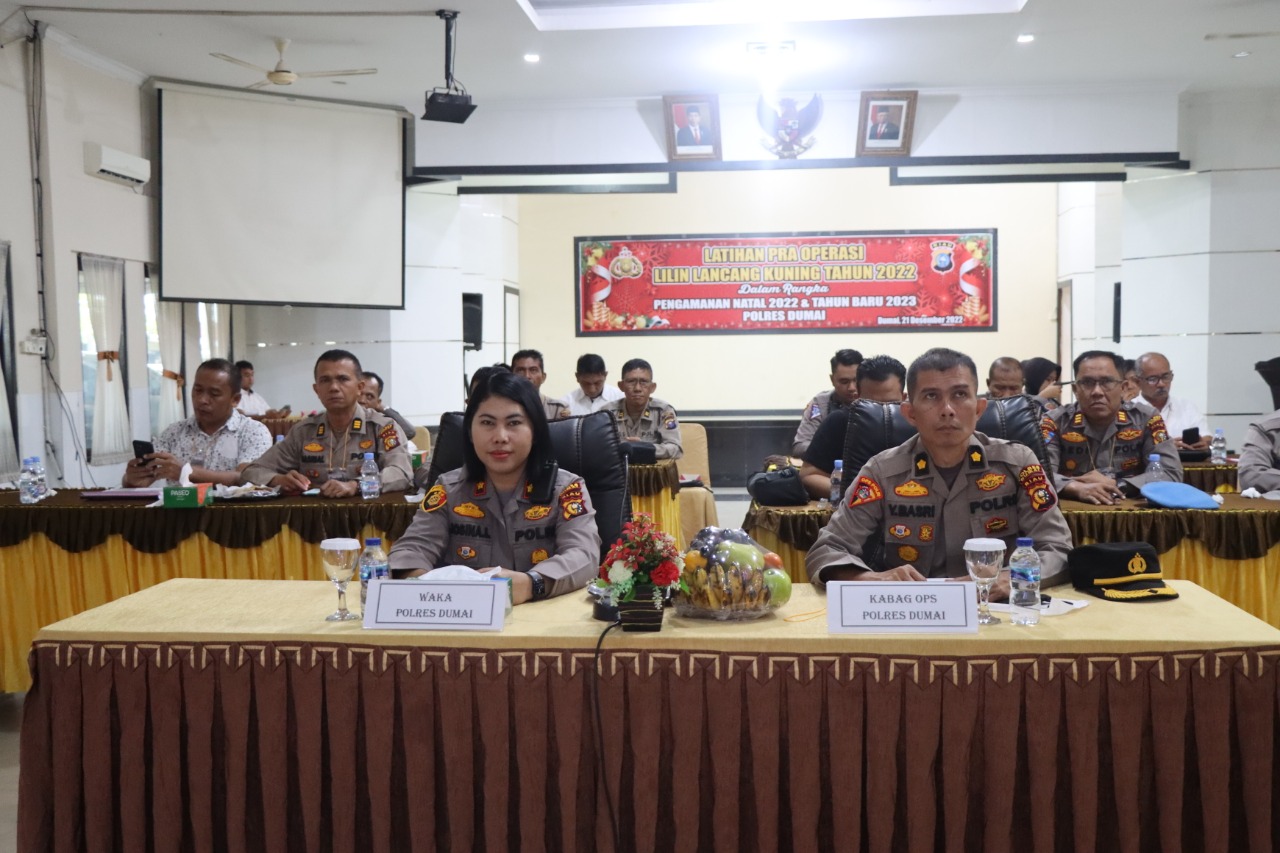 Wakapolres Dumai Ikuti Zoom Meeting Latihan Pra Operasi Lilin Lancang Kuning 2022