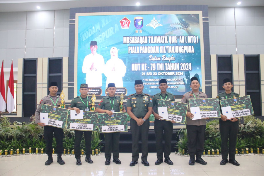 Pangdam Tanjungpura Resmi Tutup Lomba MTQ Peringatan HUT ke-79 TNI