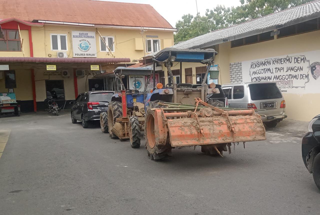 Poktan Gagal Mengolah Lahan HGU PTPN II, Polisi Amankan Dua Mesin Jonder