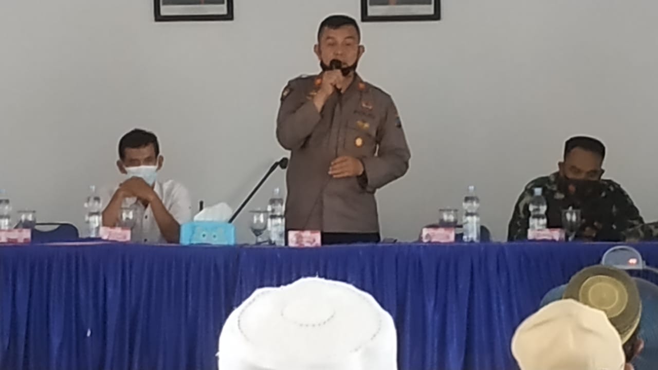 Kapolsek Panai Tengah Sampaikan Pesan-Pesan Kamtibmas dan Protokol kesehatan