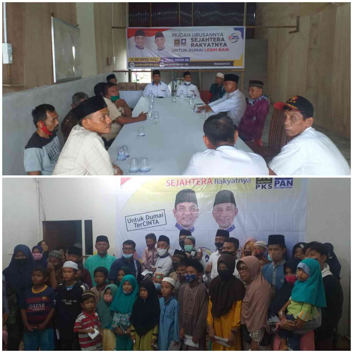 Edy Sepen-H.Zainal Abidin SH Silahturahmi ke Posko Pemenangan dan Berikan Tali Asih Untuk Anak Yatim