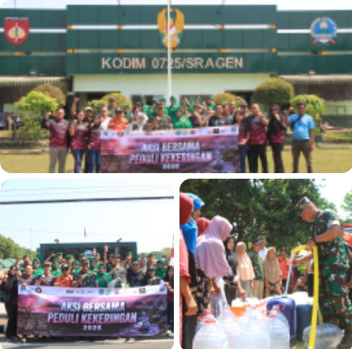 Atasi cuaca ekstrim, Kodim Sragen bantu air bersih, bagikan 1000 es teh, sembako, hingga kursi roda