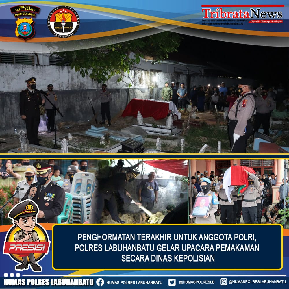 Kapolres Labuhanbatu Pimpin Upacara pemakaman Almarhum Iptu Hasyim Siregar