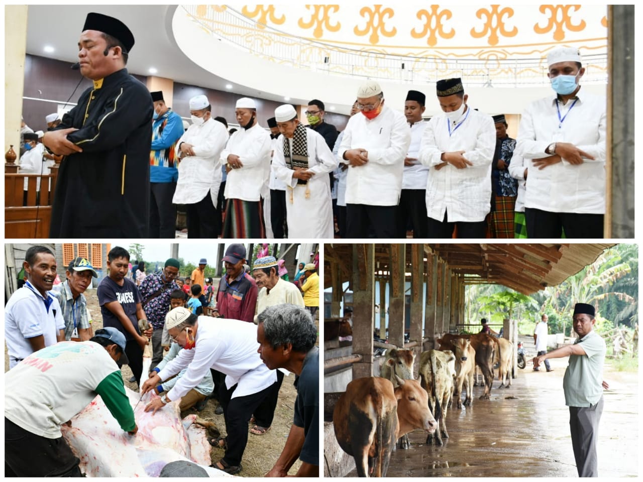 Bupati Ir H Soekirman Bersama Ratusan Masyarakat  Laksanakan Shalat Idul Adha 1441 H di Masjid Agung