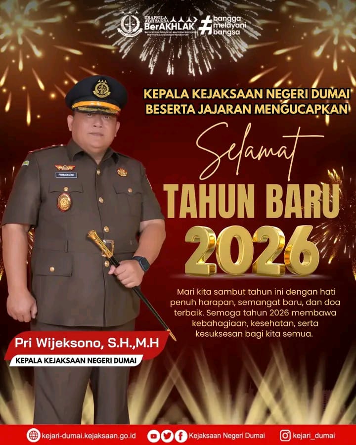 Kepala Kejaksaan Negeri Dumai Sambut Tahun Baru 2026 dengan Harapan dan Semangat Baru