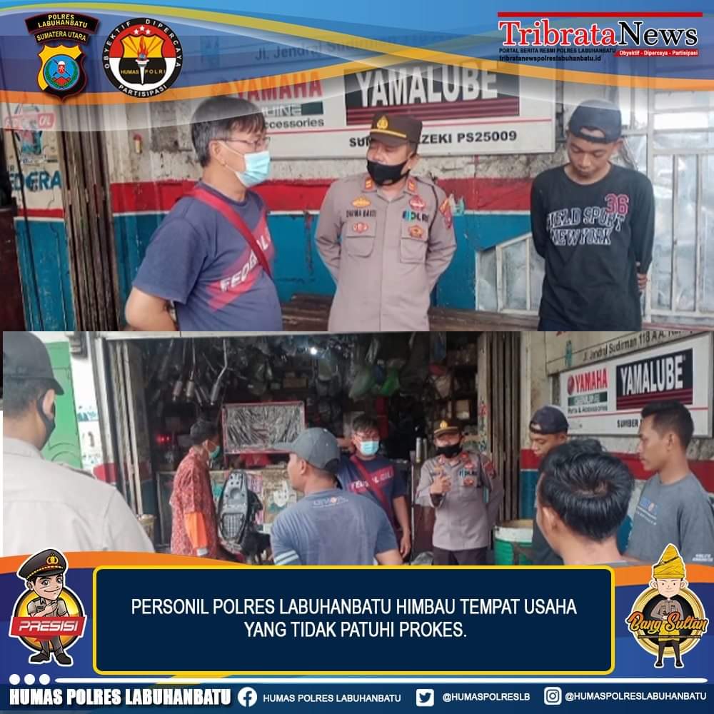 Polsek Kualuh Hulu tegur Pengusaha bengkel yang melanggar Prokes