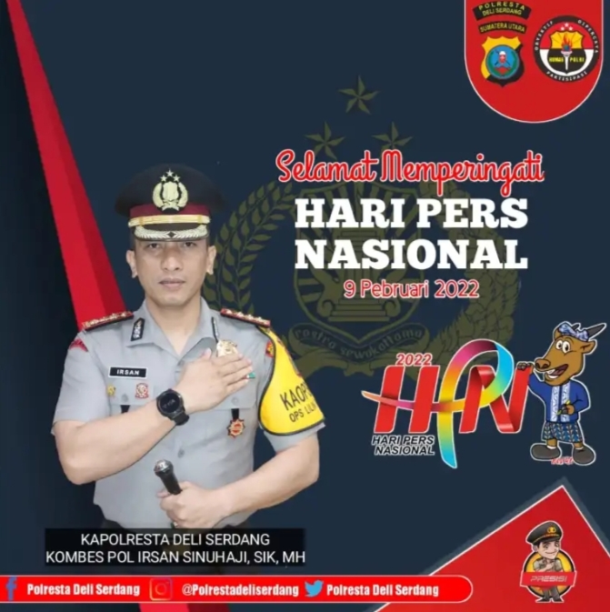 Kapolresta Deli Serdang Ucapkan Selamat Hari Pers Nasional ke-76