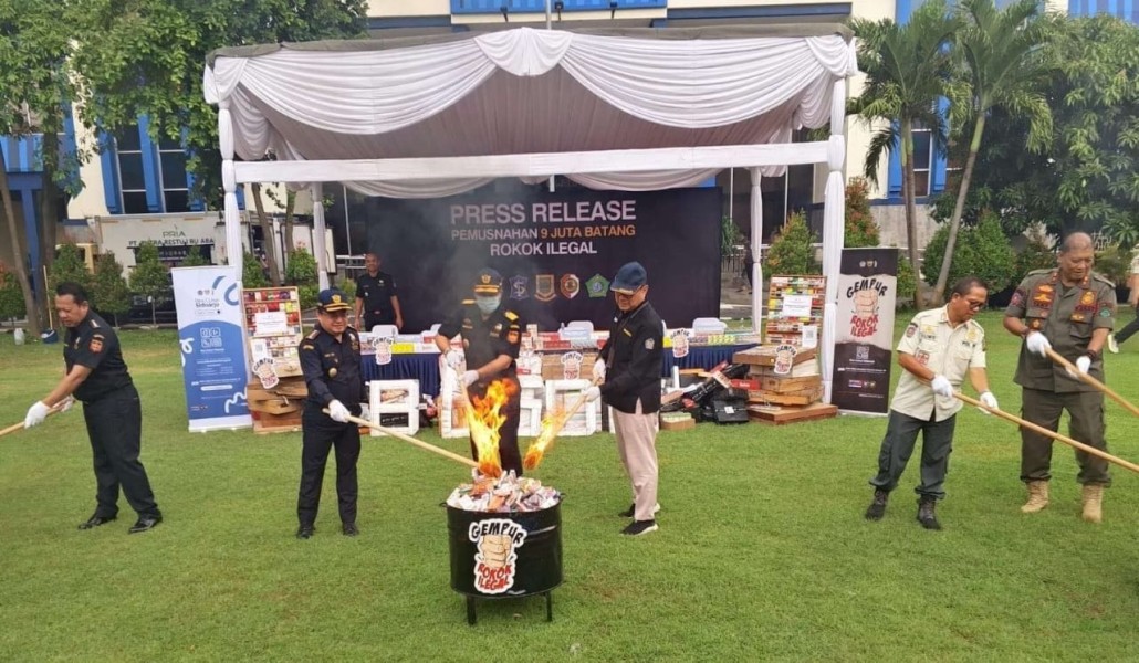 Bea Cukai Sidoarjo Musnahkan 9,3 Juta Batang Rokok Ilegal hasil Penindakan Periode Juli hingga November 2025