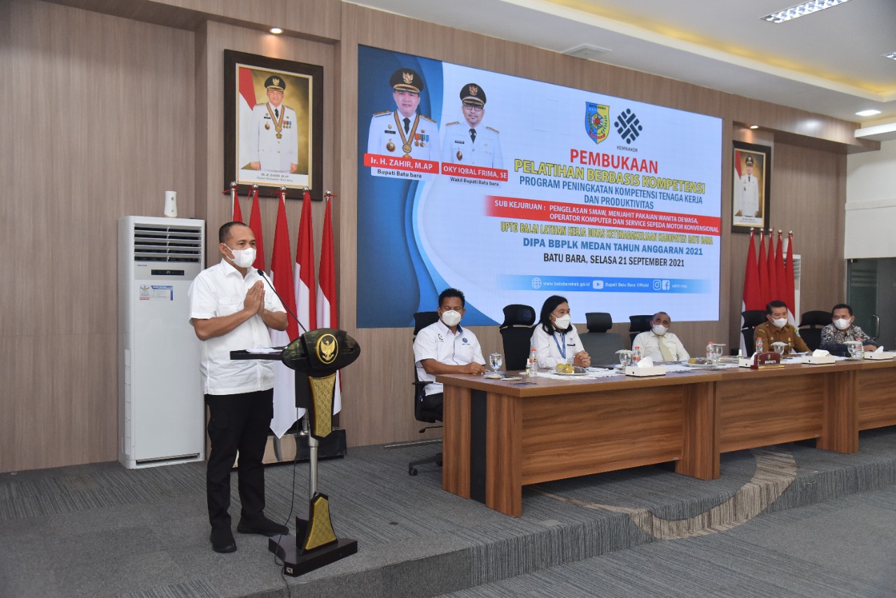 Bupati Batu Bara Buka Pelatihan Kerja Berbasis Kompetensi