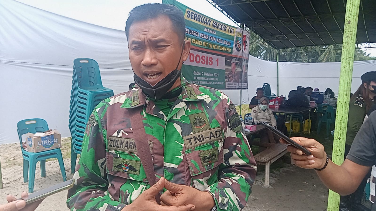 Sambut HUT TNI Ke-76, Kodim 0203 Binjai-Langkat  Gelar Vaksinasi bersama FKPPI Kota Binjai
