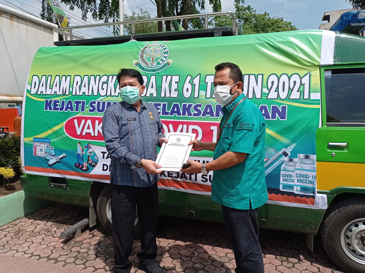 Sambut HBA ke-61 Thn 2021, Penkum Kejati Sumut Sosialisasi Vaksin Covid-19 di 3 Kecamatan
