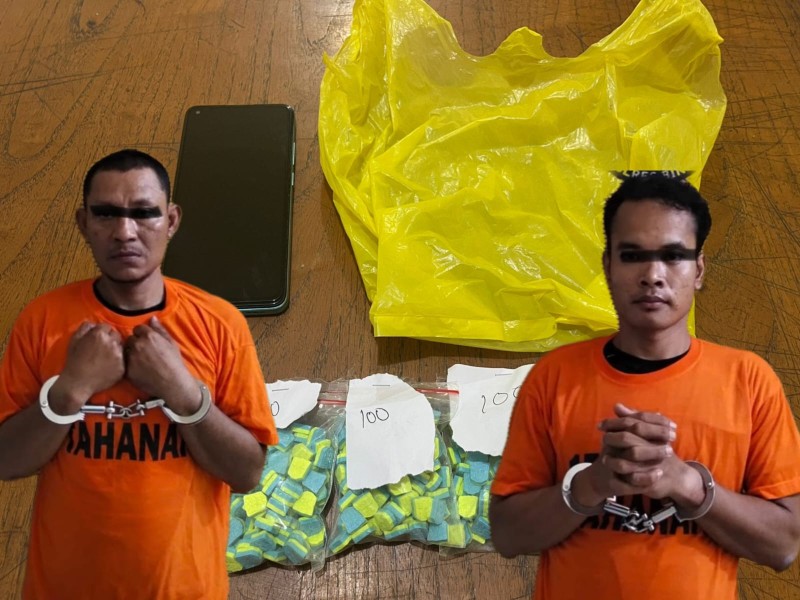 493 Butir Ekstasi Gagal Beredar, Dua Pria Diringkus Sat Narkoba Polres Binjai Di Jalan Palembang
