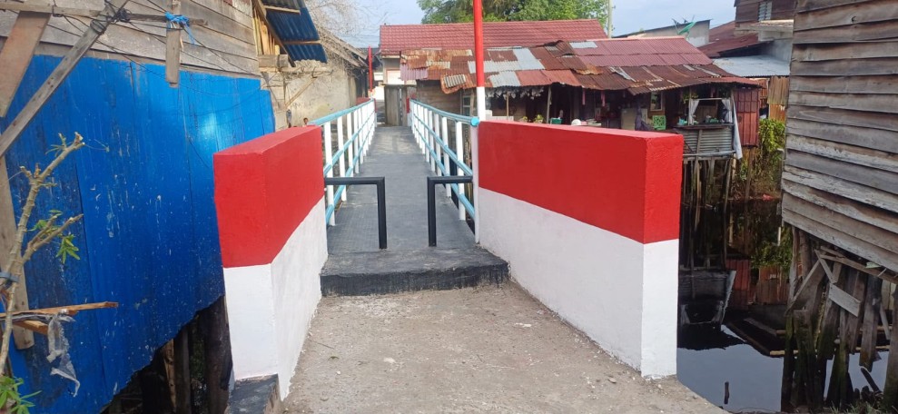 Progres Pembangunan Jambatan Merah Putih Presisi Tahap II Polres Dumai