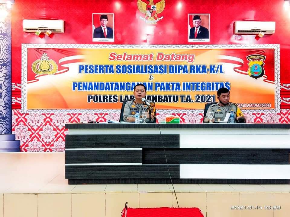 Kapolres Labuhanbatu pimpin sosialisasi Dipa RKA-K/L 2021.