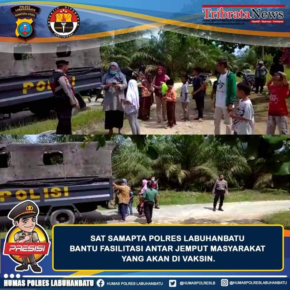 Sat Samapta Polres Labuhanbatu Lakukan Antar-Jemput Masyarakat yang Bervaksin 