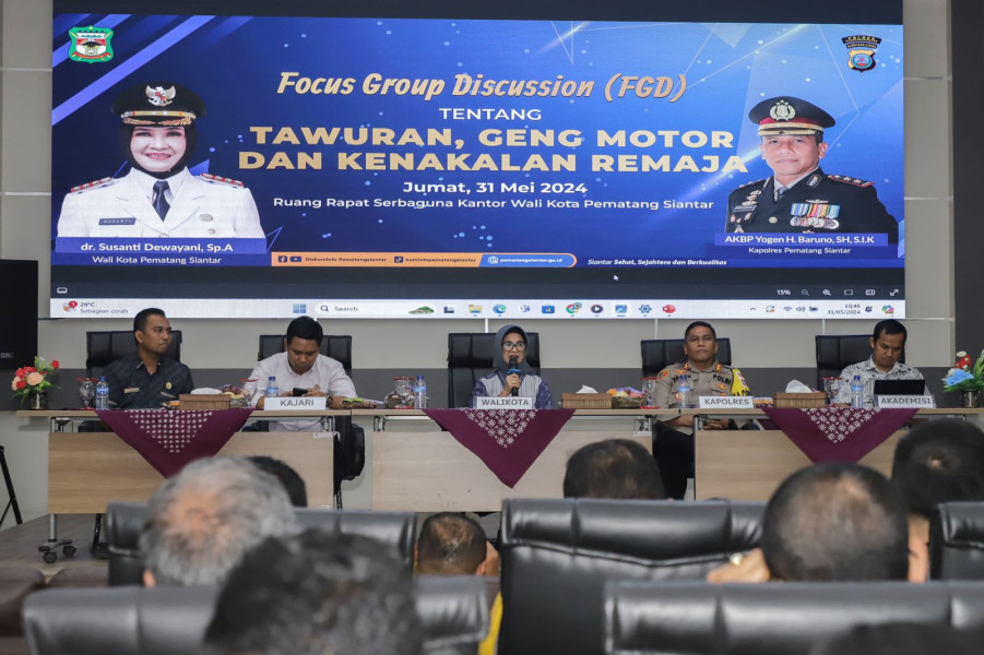 Maraknya Tawuran, Geng Motor dan Kenakalan Remaja, Forkopimda Siantar Gelar FGD