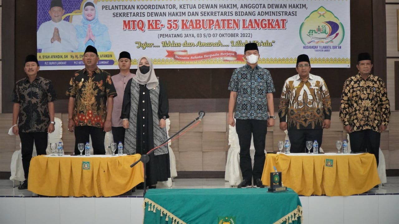 Dewan Hakim MTQ ke-55 di Lantik, Plt Bupati Langkat: Harus Amanah, Jujur & Adil