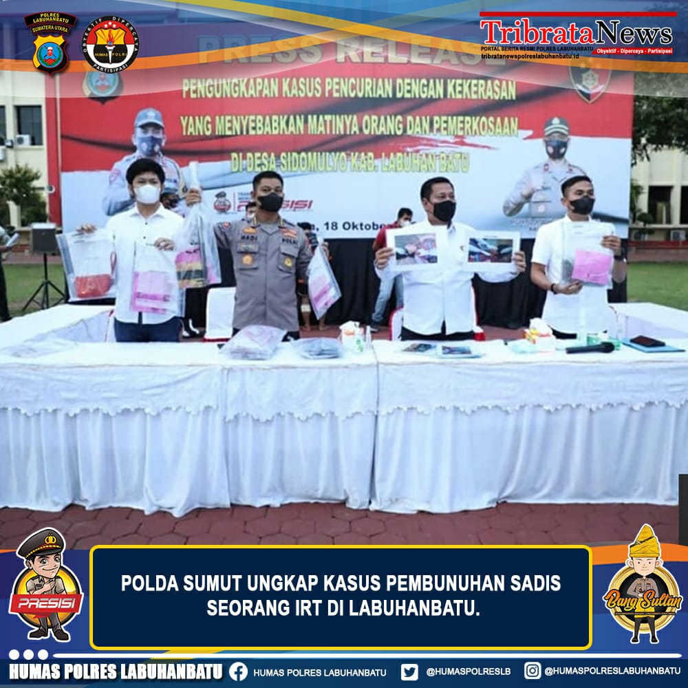 POLDA SUMUT ungkap pembunuhan IRT di PT HSJ Bilah Hilir