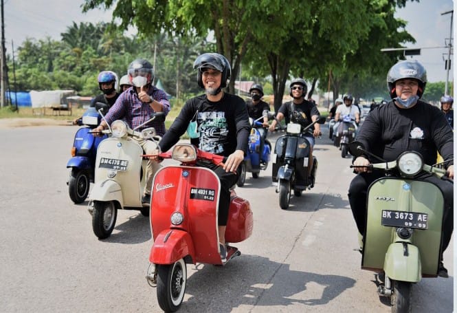 Wali Kota Dumai H. Paisal  Hadiri Acara Anniversary Komunitas Vespa Djong Soematra Ke-18