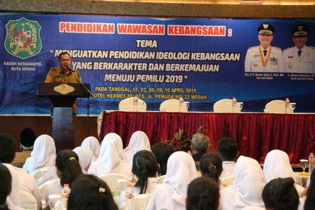 Pelajar SMA Sederajat Kota Medan Ikuti Pendidikan Ideologi Kebangsaan Menuju Pemilu 2019