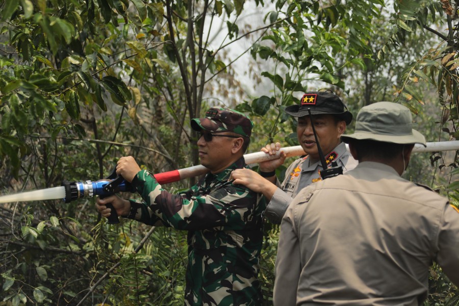 Kodim 0320 Dumai Perkuat Pengendalian Karhutla, Dandim Dampingi Kapolda Riau Turun ke Lapangan