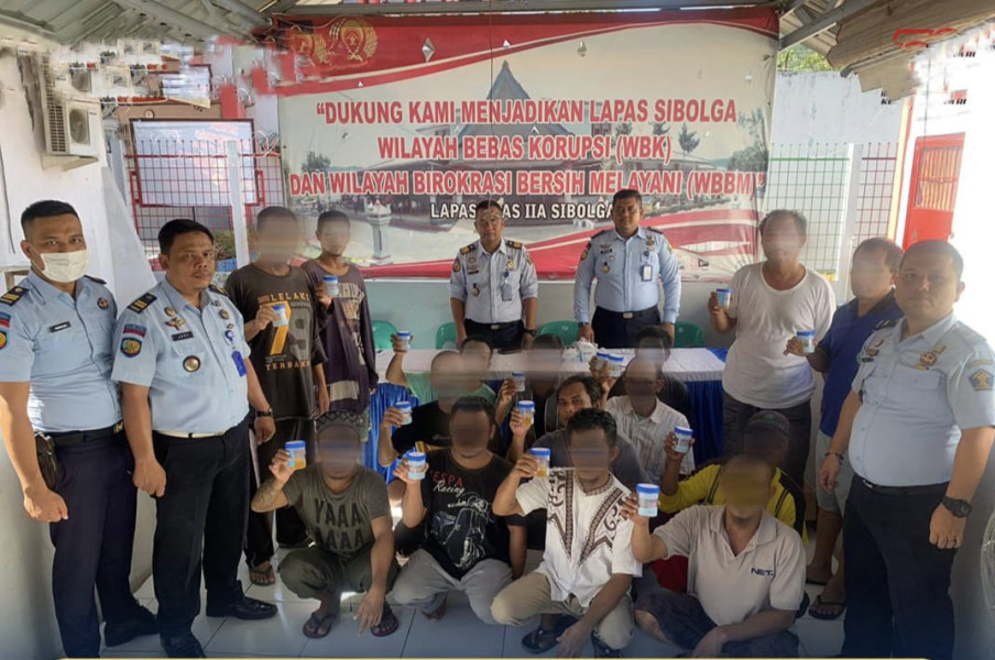 Lapas Kelas IIA Sibolga Rutin Giat Test Urine dan Pastikan WBP Bersih dari Narkoba