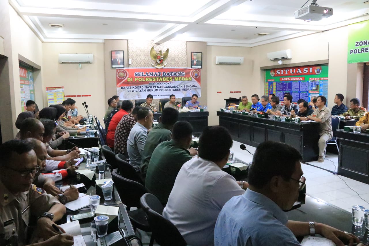 Pemko Ikuti Rapat Koordinasi Penanggulangan Bencana di Wilayah Hukum Polrestabes Medan