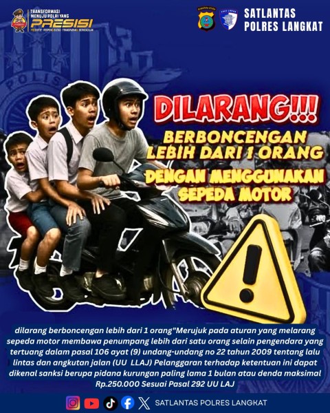 Jelang NATARU 2026, Himbauan Operasi Zebra Polres Langkat kepada Masyarakat