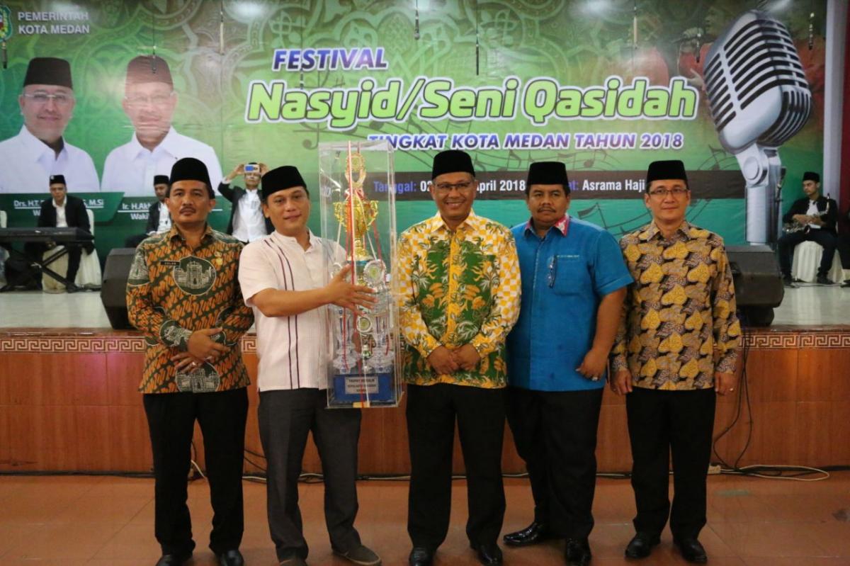 Kecamatan Medan Labuhan Kembali Berhasil Juara Umum Festival Nasyid  Qasidah