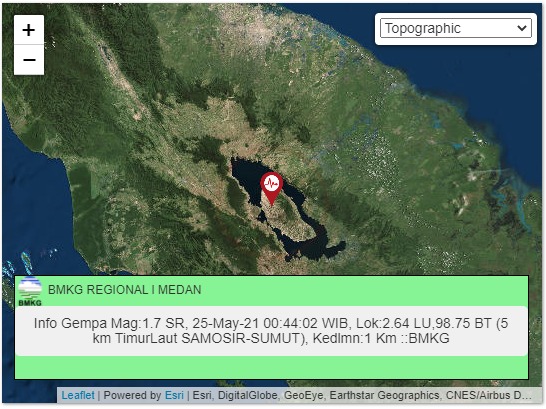 Hari Ini 4 Kali Samosir dan Nias Barat Diguncang Gempa