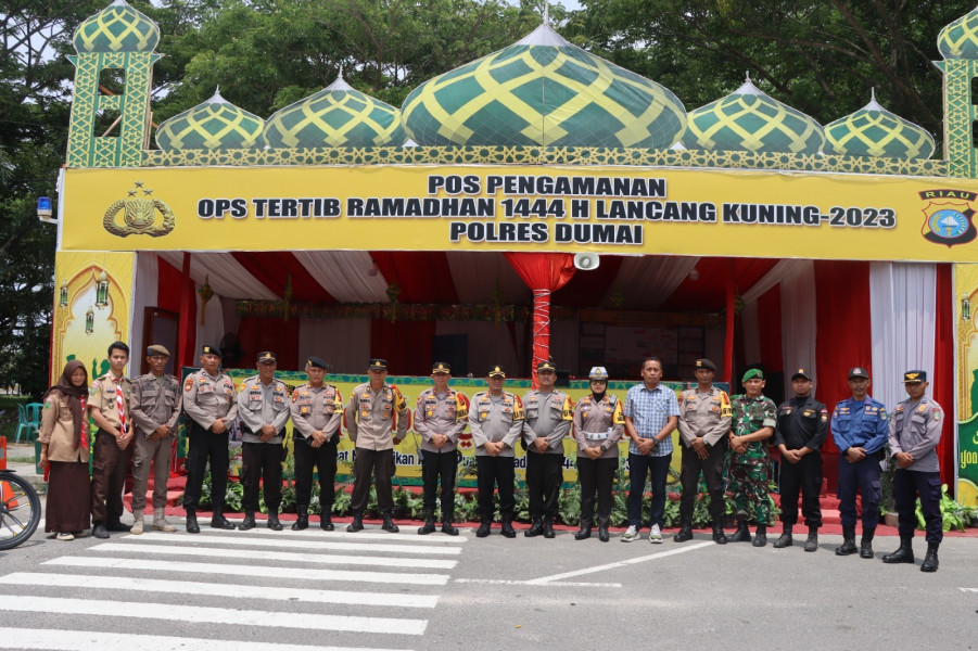 Kapolres Dumai Cek Pos Pengamanan Operasi Ketupat Lancang Kuning 2023