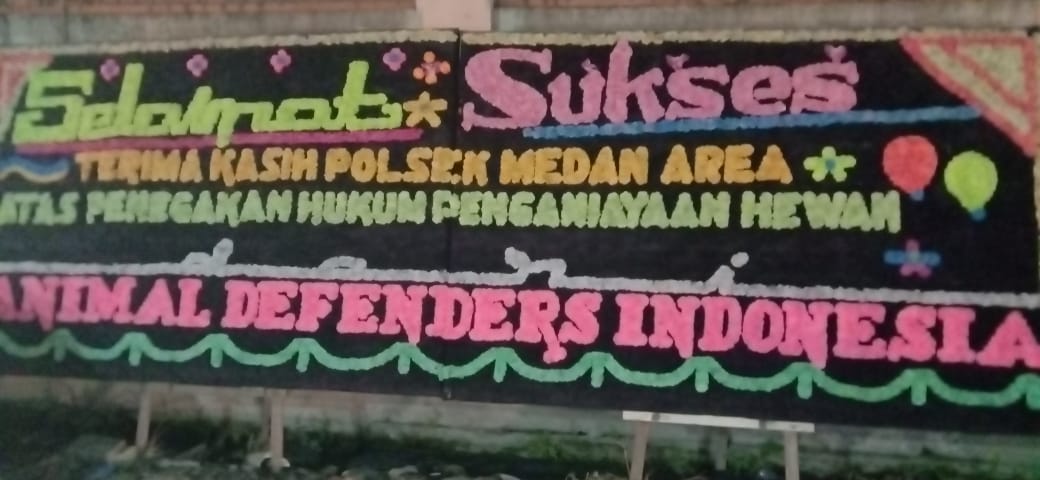 Terdakwa Kasus Pencuri Kucing Divonis 2,6 Tahun Penjara, Kapolsek Medan Area dapat Karangan Bunga