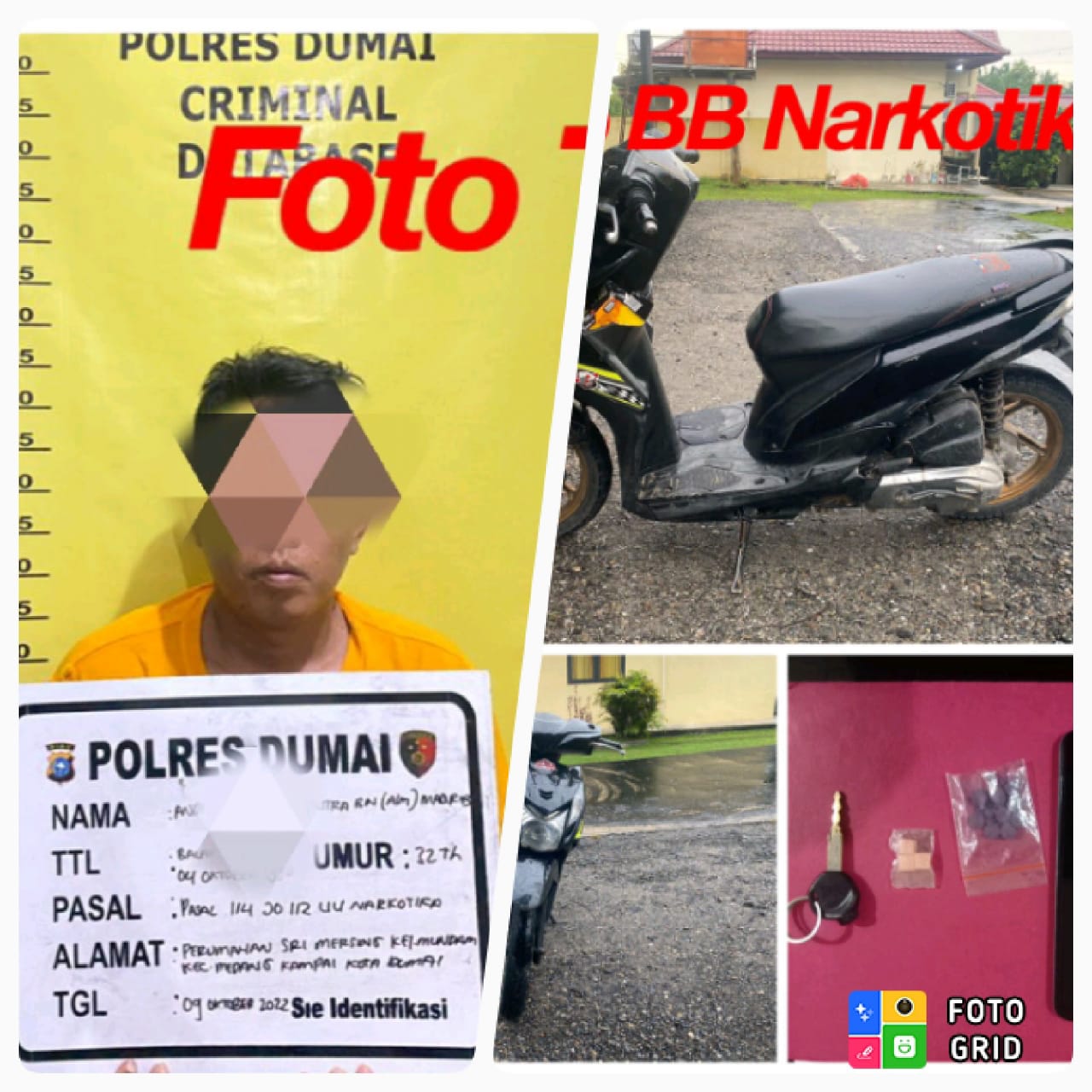 Polsek Dumai Timur Bekuk PT Tsk Pengedar Narkoba