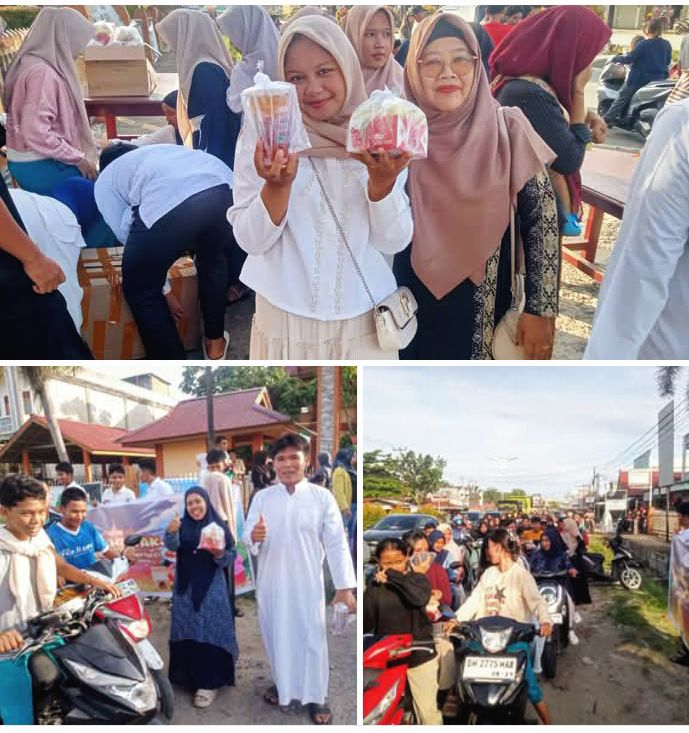 Aksi Berbagi Takjil Jumat Berkah SMAN 1 Ujung Batu Diwarnai Semangat Kebersamaan dan Suasana Ceria