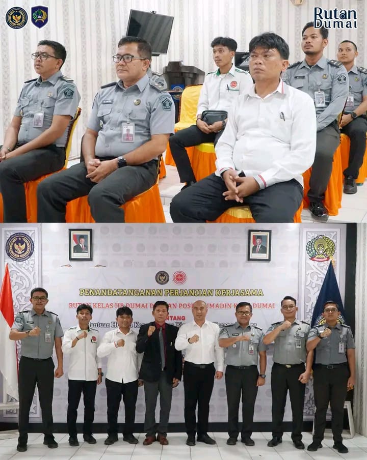 Rutan Dumai Jalin Kerjasama dengan POSBAKUMADIN Bantuan Hukuman Gratis Bagi Tahanan Kurang Mampu