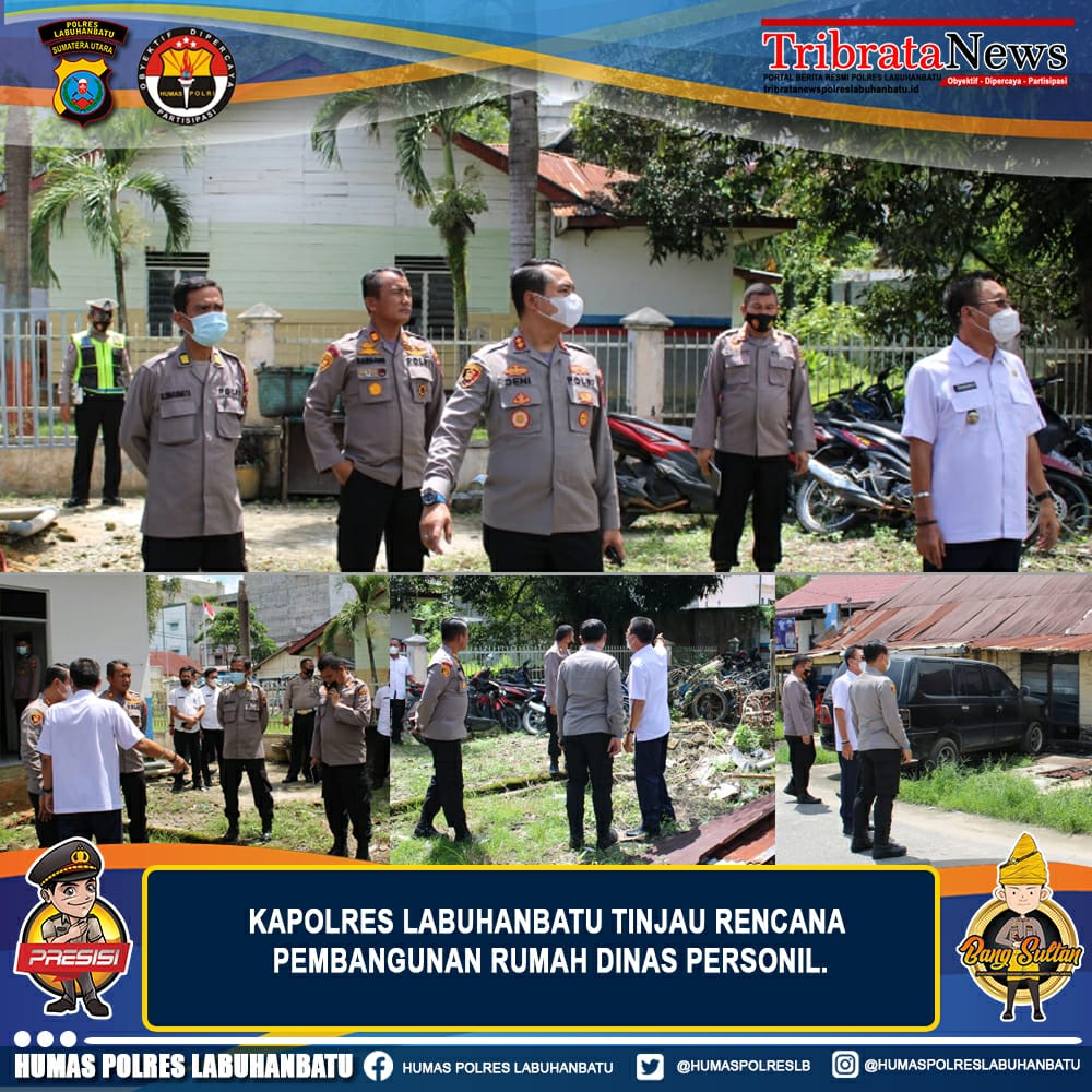 Kapolres Labuhanbatu bersama Bupati Labusel Cek Pembangunan Rumah Dinas Personel Polsek Kota Pinang